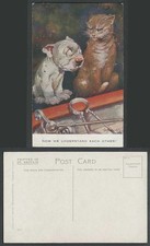 BONZO DOG G.E. Studdy Old Postcard Wounded Cat Now We understand each other! 917