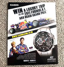 CASIO EDIFICE RED BULL VETTEL + MARK WEBBER - FRAMEABLE CLASSIC WATCH ADVERT