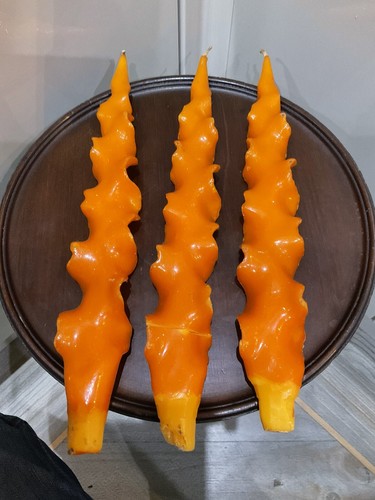 Vintage old candles orange - vintage,