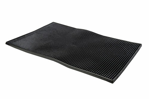 Black rubber bar mat - black,