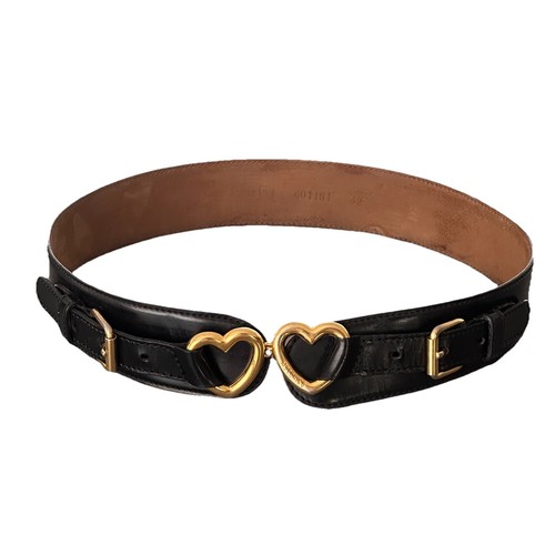 Moschino black leather belt - leather,