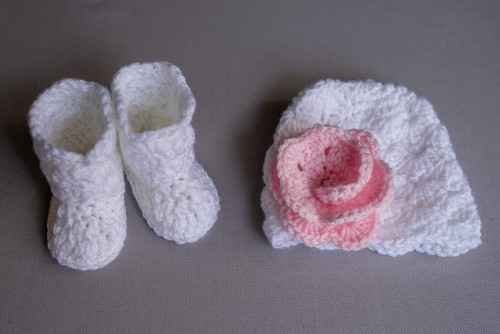 Baby girl handmade crochet hat - baby,