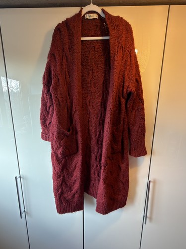 Zara burgundy cable knit - knit, long