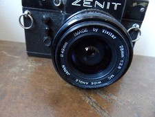 ZENIT 12 XP? 35mm SLR M42 Screw Mount Camera w/Vivitar MC Wide Angle 28 mm Lens