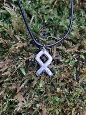 Viking Rune Necklace - Cast And Hammered Pewter - Othala/Odal - Home Rune