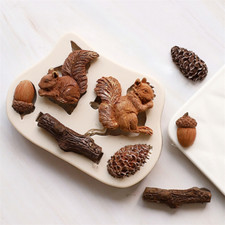 Cute squirrel pine cone stump - cute,