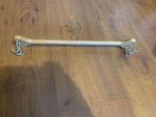 Vintage Skirts or Trousers Hanger Wooden Panel with 3 Hooks Tailor Decor