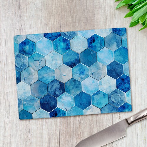 Blue shades hexagons - shades, glass