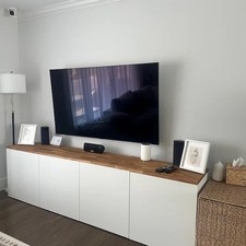 Top Cover for Ikea Besta TV Bench: 180x40cm Solidwood Oak White Rustic Oiled