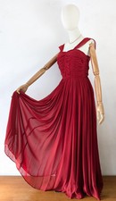 1930s 1940s Silk Rayon Red