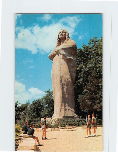 Postcard black hawk statue - black, at