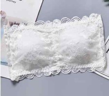 LACE PADDED BANDEAU BOOB TUBE SIZE 10/12 COLOUR WHITE