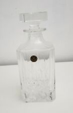 Vintage Royal Crystal Rock Italy Lead Crystal Cut Glass Square Whiskey Decanter