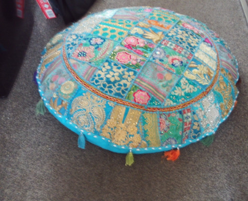 Patchwork pouf ottoman indian - patchwork,