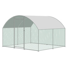 2.5x3m WALK IN CHICKEN RUN COOP LARGE OUTDOOR PEN METAL DUCK HEN POULTRY CAGE