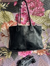 BRICS Black Suede Large Tote