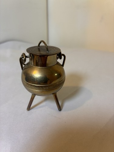 Brass cauldron incense holder - brass,