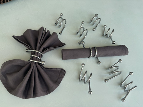 Set silver metal spiral - 9,