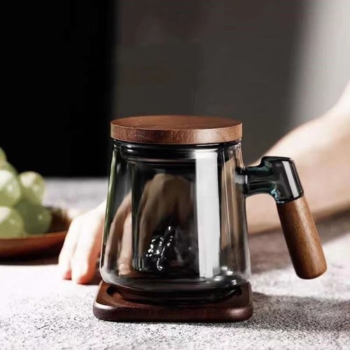 500ml glass tea cup with - 500ml,