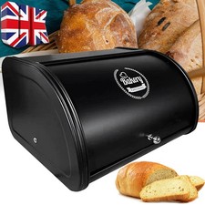 Large Metal Bread Box Roll Top