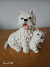 Westie Mum and Puppy Ornament 5inches High Quality Gift
