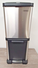 34L Kitchen Recycling Bin, VonShef 2 Compartment Push & Pedal Waste Separation
