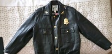 US Police Official leather jacket mens xl