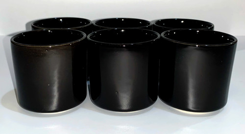 Black ceramic plant pot - black,