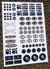 RC 10th scale INTERIOR DETAIL DASHBOARDS DIALS STEREO SPEAKERS stickers decals