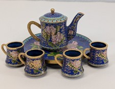 Cloisonne miniature tea set - cloisonne,