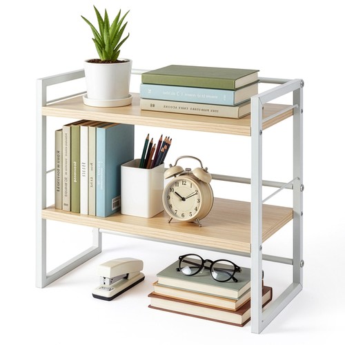 Wooden desk shelf organiser - wooden,