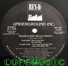 Underground Inc. – Magie Noire (Black Magic)  US 1991 (12") Garage House