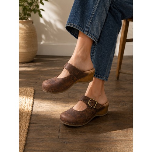 Dansko brown leather mary jane - leather,