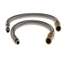 M10 (10mm) x 15mm Shank Monobloc Tap Flexible Connectors / Flexi  Tails (Pair)