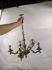Very Impressive Antique Vintage Chandelier, Brass, 5 Arms. 56cm, Spanish, Large