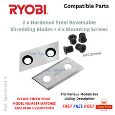Ryobi  RSH2545B Garden Shredder Blades + 4 Screws FAST POST