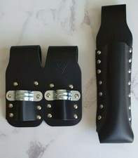 SCAFFOLDING SILVER LEATHER DOUBLE SPANNER FROG & LEVEL HOLDER