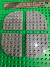 Lego 4 x DARK GREY BASEPLATE Plate Round Corner 6 x 6 LEGO CITY (rare colour)