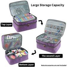 Sewing Supplies Organizer Double Layer Waterproof Travel Sewing Box Sewing