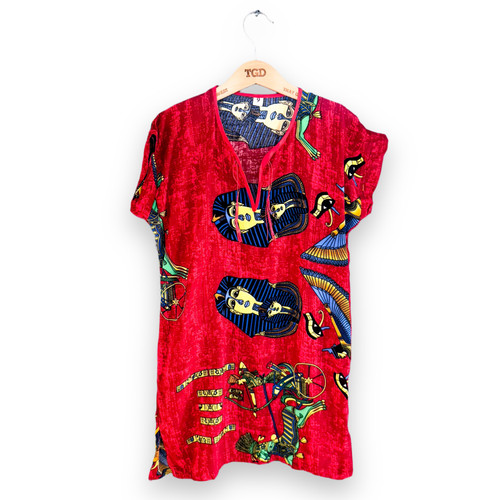 Girls egyptian print dress red - girls,