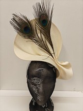 ivory large straw fascinator