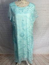 Damart Aqua Blue Chiffon Midi
