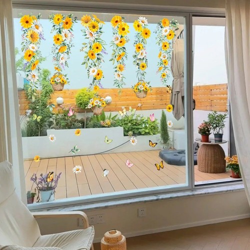 Pvc window clings daisy - pvc, floral
