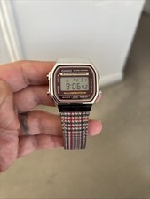 Casio Vintage A168WEFL-5AEF with Plaid Strap Digital Watch VGC Rarely Available