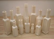 x10 OLD Antique SAUCE Bottles -  Sprayed ANTIQUE WHITE Wedding Decor etc  c.1920