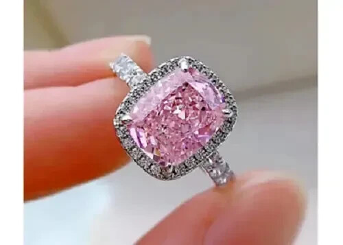 Pink sapphire halo ring 2ct - sapphire,