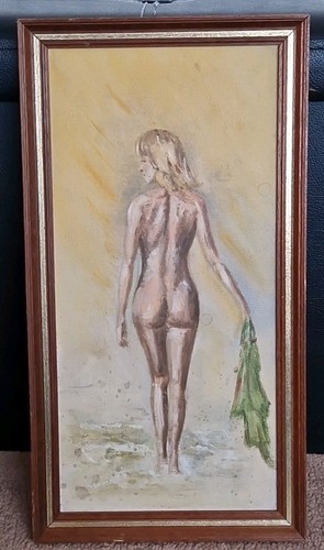 Framed nude lady oil - framed, painting