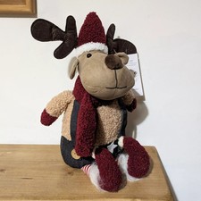 Next New with Tags Christmas Reindeer Doorstop 30cm Novelty Rudolph Xmas