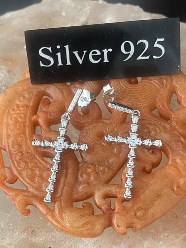Sterling silver cross - silver,