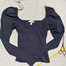 H&M Black Ribbed Off Shoulder